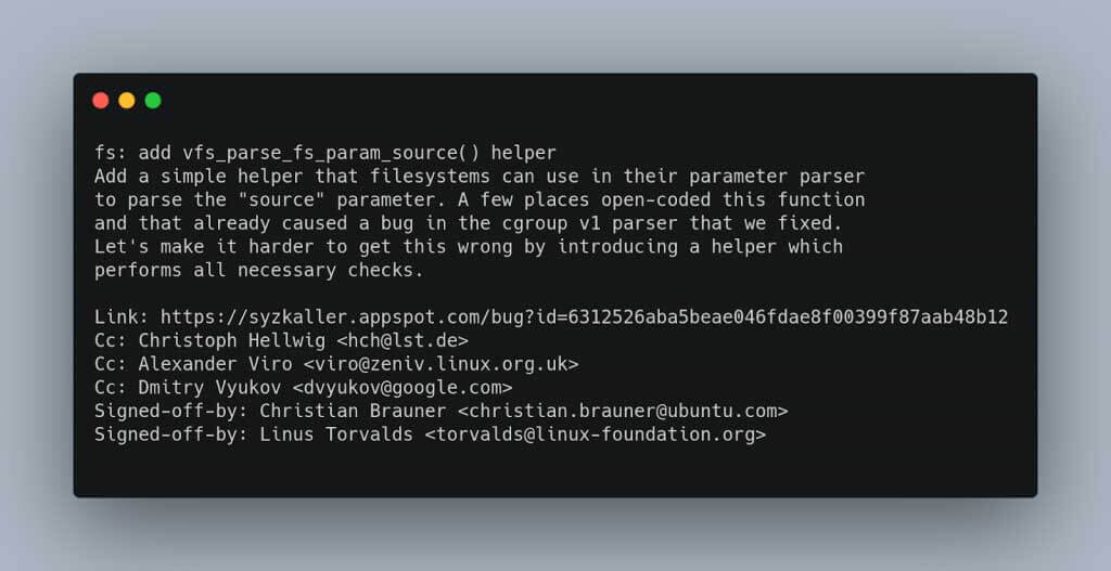 Commit Linux Kernel