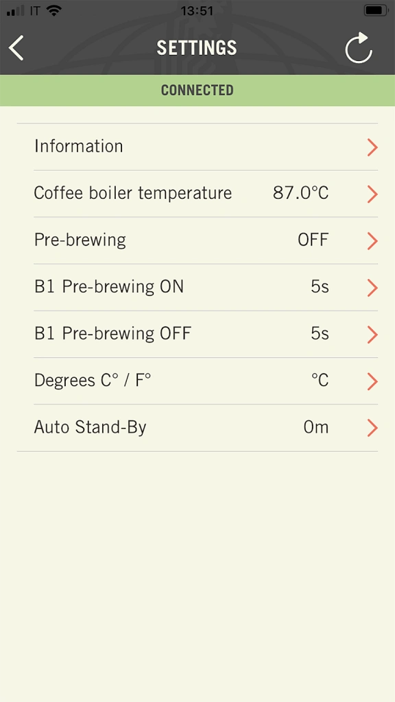 Coffee machine app